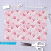 Pink Hearts Sneeuwvlokken Tissuepapier (Craft)