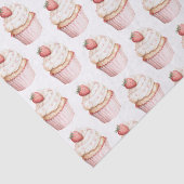Pink Hearts Strawberry Cupcake Tissuepapier (Detail)