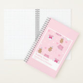 Pink Hearts & Teddy Bears Kawaii Kogal Pattern Notitieboek (Binnen)