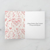 Pink Hearts Valentine's Day Love Kaart (Binnen)