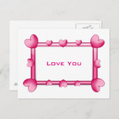 Pink Hearts Vous Aime Carte Postale (Devant / Derrière)