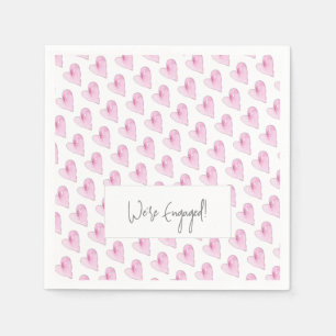 Pink Hearts Waterverf Pattern Love We zijn erbij b Servet