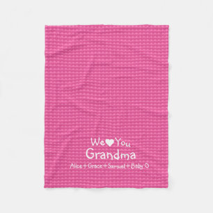 Pink Hearts "We Love You" gepersonaliseerd Fleece Deken