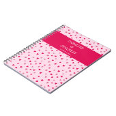 Pink Hearts Wedding Date Custom Cute Gift spiral Notitieboek (Linkerzijde)