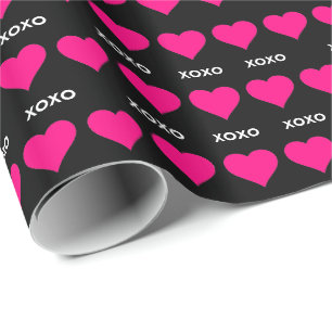 Pink Hearts - xoxo valentijn liefde Cadeaupapier