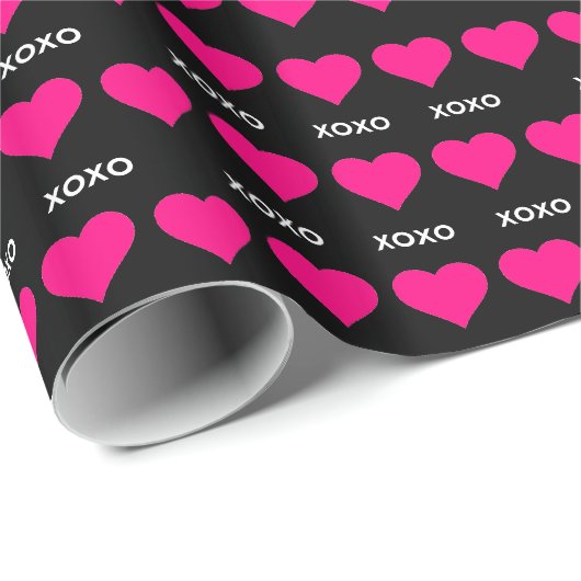 Pink Hearts - xoxo valentijn liefde Cadeaupapier (Rol Hoek)