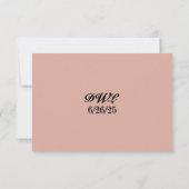 Pink Heirloom QR Code Wedding RSVP Card Kaartje (Achterkant)