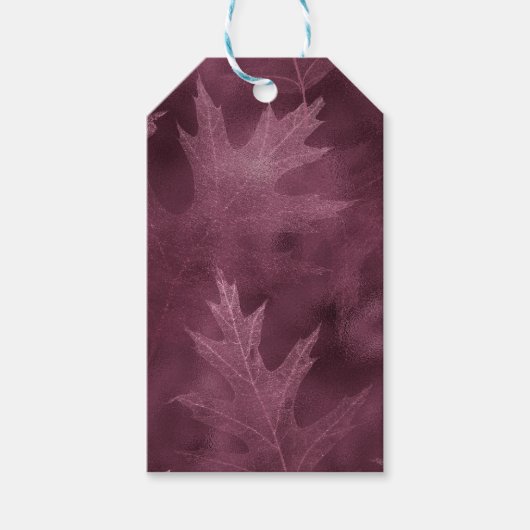 PINK HERFST AUTUMN LEAVES CADEAULABEL (Voorkant)