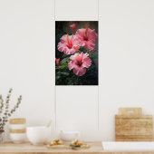 Pink Hibiscus Flower Art Imprimer Poster (Cuisine)
