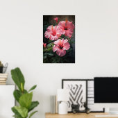 Pink Hibiscus Flower Art Imprimer Poster (Bureau à domicile)