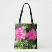 Pink Hibiscus Flower Drawstring Backpack Draagtas (Voorkant)