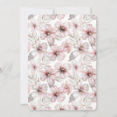 Pink Hibiscus Flowers Birthday Kaart (Achterkant)