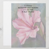 PINK HIBISCUS LETTERHEAD GEPERSONALISEERD BRIEFHOOFD (Voorkant / Achterkant)