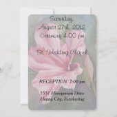 PINK HIBISCUS  WEDDING INVITATIE KAART (Achterkant)