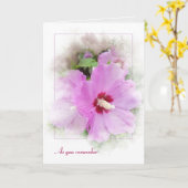 pink hibiscus with mask frame kaart (Gele Bloem)