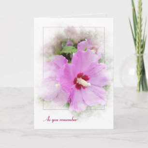 pink hibiscus with mask frame kaart