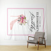 Pink High Heels Birthday Welcome Wandkleed (In Situ (horizontaal))