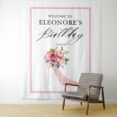 Pink High Heels Birthday Welcome Wandkleed (In situ)