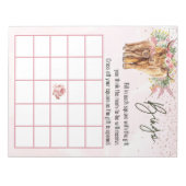 Pink Highland Cow Baby shower Bingo jeu Bloc-notes (Devant)
