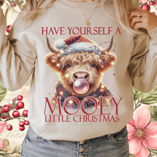 Pink-Highland Koe-Schattigee Koe-Christmas-Mooey T-shirt