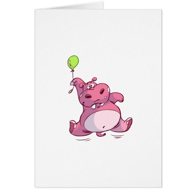 PINK HIPPO OP BALLOON (Voorkant)