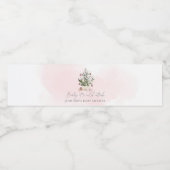 Pink hiver noël arbre Étiquette bouteille d'eau (Étiquettes simples)