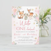 Pink hiver onderland fille invitation anniversaire (Debout devant)