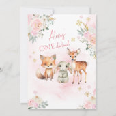 Pink hiver onderland fille invitation anniversaire (Dos)