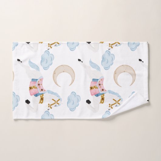 Pink hiver vacances enfants cheval (Serviette à main)