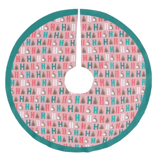 Pink Ho Ho Ho Armadillo Kerstboom Rok (Voorkant)