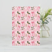 Pink Holly Christmas Invitation (Debout devant)