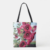 Pink Hollyhock-canvas tas (Achterkant)