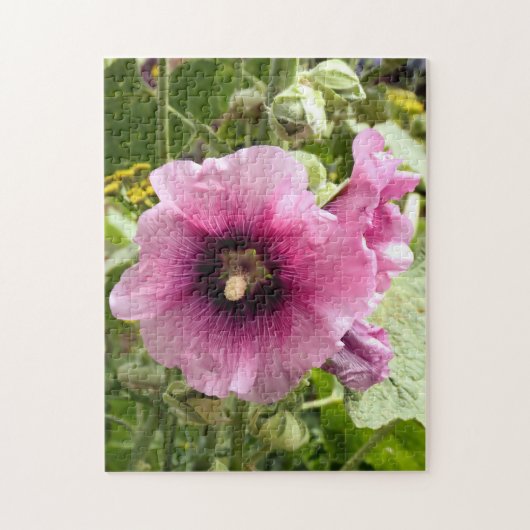 PINK HOLLYHOCK-STROMEN LEGPUZZEL (Verticaal)