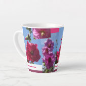 Pink Hollyhocks Design Latte Mug (Angle gauche)