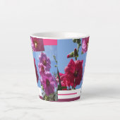 Pink Hollyhocks Design Latte Mug (Devant)