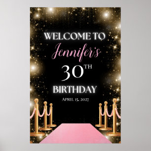Pink Hollywood Glam Welkom Teken Poster