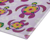 Pink Honu Turtles Hibiscus Flowers Snijplank (Hoek)