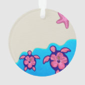 Pink Honu Turtles Ornament (achterkant)