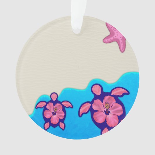 Pink Honu Turtles Ornament (voorkant)