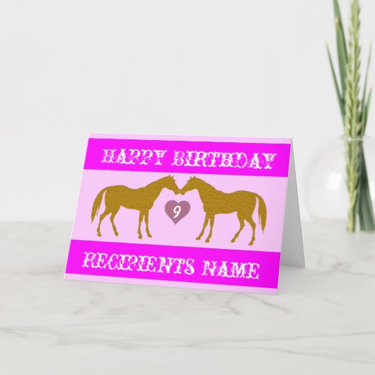 Pink Horse Age Carte d'anniversaire - Horse Age Ca (Devant)