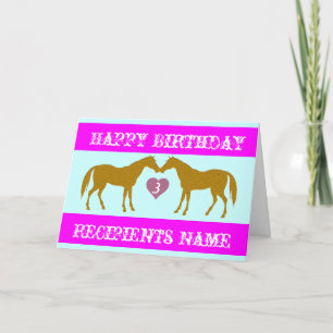 Pink Horse Age Carte d'anniversaire - Horse Age Ca