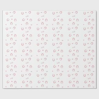 Pink Horse Girl Horseshoe Pattern Gift Cadeaupapier