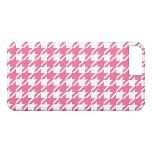 Pink Houndstooth iPhone 7 Plus Coque (Dos (Horizontal))