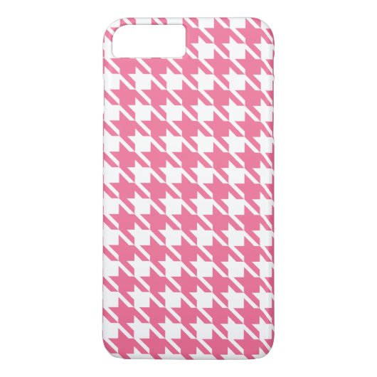 Pink Houndstooth iPhone 7 Plus Hoesje (Achterkant)