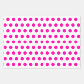 Pink Houndstooth Monogram Polka Dot Inpakpapier Vel (Voorkant 3)