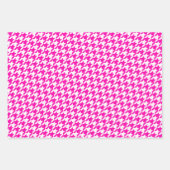 Pink Houndstooth Monogram Polka Dot Inpakpapier Vel (Voorkant)