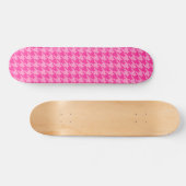 Pink Houndstooth Plaid Check Skateboard (Horizontaal)