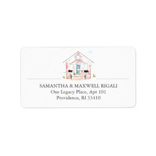 Pink House Retour Adreslabels Etiket