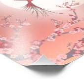 Pink hummingbird moonlight Calm art poster (Hoek)