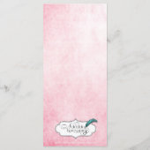 Pink Hummingbird Watercolor Menu Mariage (Dos)